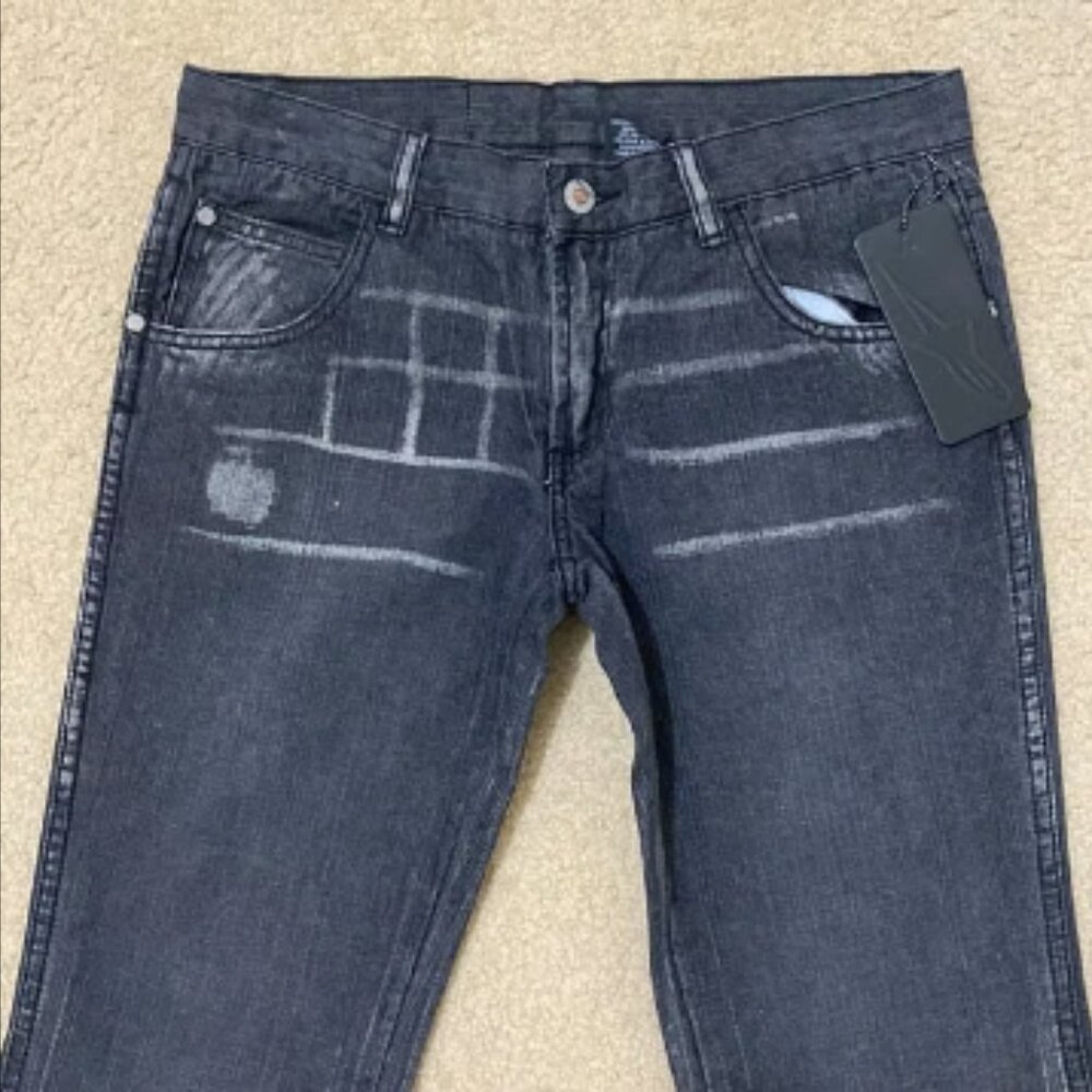 ALPINESTARS 4W Acid Wide-Leg Black Denim Jeans Juniors Size 7
